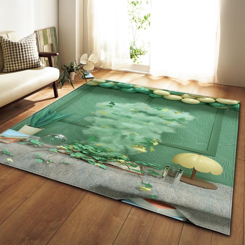Свежий 4D ковер для гостиной, спальни, столовой, напольный коврик