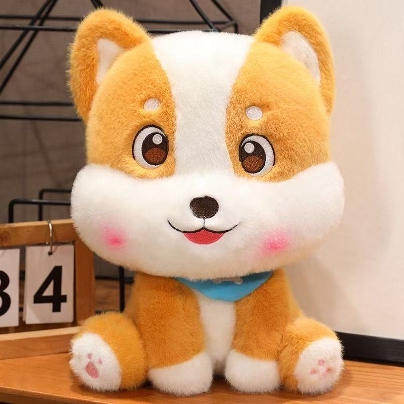 Cute Soft And Cute Sitting Little Pink Dog Plush Toy, Cute Corgi Doll For Children To Accompany The Doll