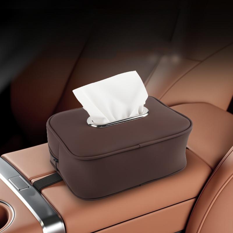Car Mounted Armrest Box High-end Storage Decoration Sanitary Paper Box Seat Back Car Mounted Tissue Car Sun Visor Tissue Box
