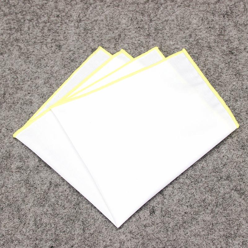 Men Plain White Handkerchief White Organic Pocket Square Hankies Cotton Soft Solid Color