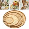 1Pcs DIY Decorative Bamboo Sieve Round Dustpan Dessert Plate New Kitchen Storage Tray