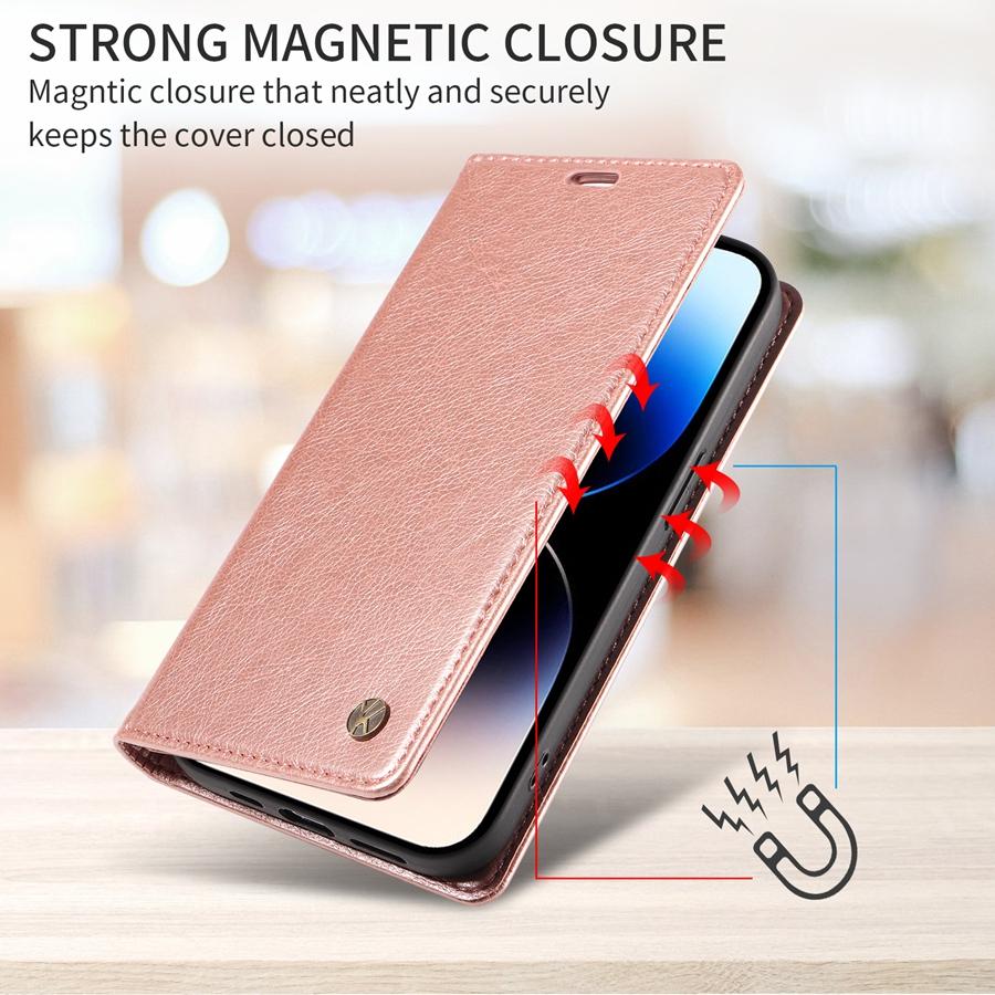 Premium Leather Strong Magnetic Phone Case for Redmi Note 14 13 12 11 10 9 Pro Redmi 14C 13 13C Redmi 12 10 Kickstand Wallet Case with Card Slots