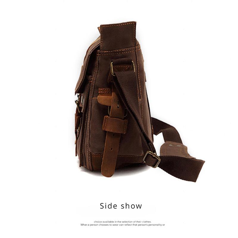 Мужская парусиновая сумка на плечо в стиле ретро, ​​европейско-американский стиль, мужская сумка через плечо, уличный повседневный рюкзак, подарок на день отца