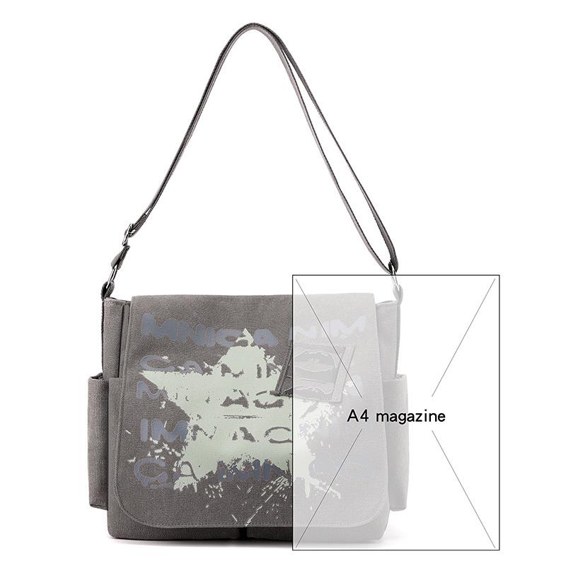 Мужская холщовая сумка, повседневная, носимая, с принтом, сумка через плечо, большая вместимость