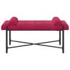 Button Tufted Bench with Cushions Wine Red 110 x 40 x 46 cm Velvet