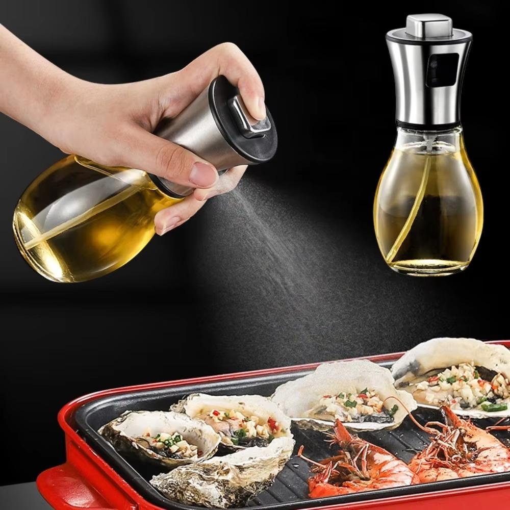 Ручной пресс-флакон для распыления масла для барбекю, прозрачный корпус бутылки, герметичный стеклянный распылитель масла, 200 мл, бутылка для уксуса, для готовки