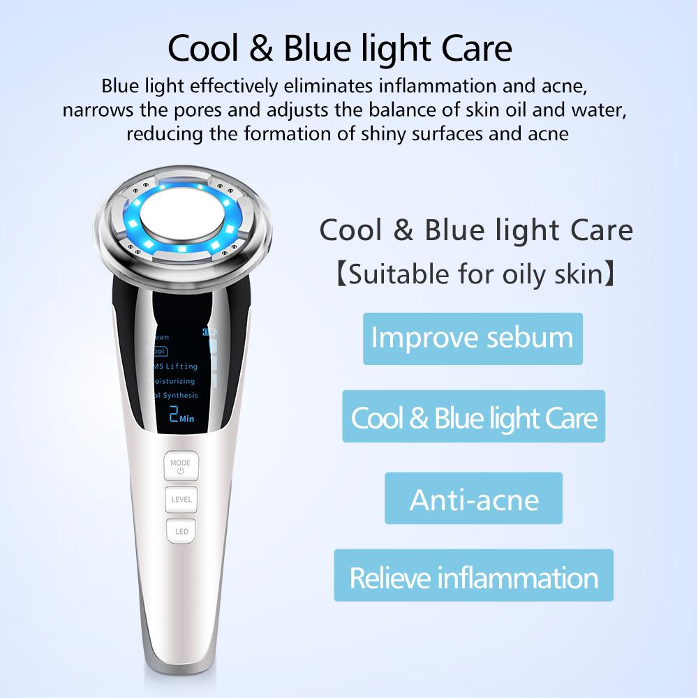 Face Massager Red Light Therapy Mesotherapy Microcurrents Electroporation Face Lifting Machine Anti Aging