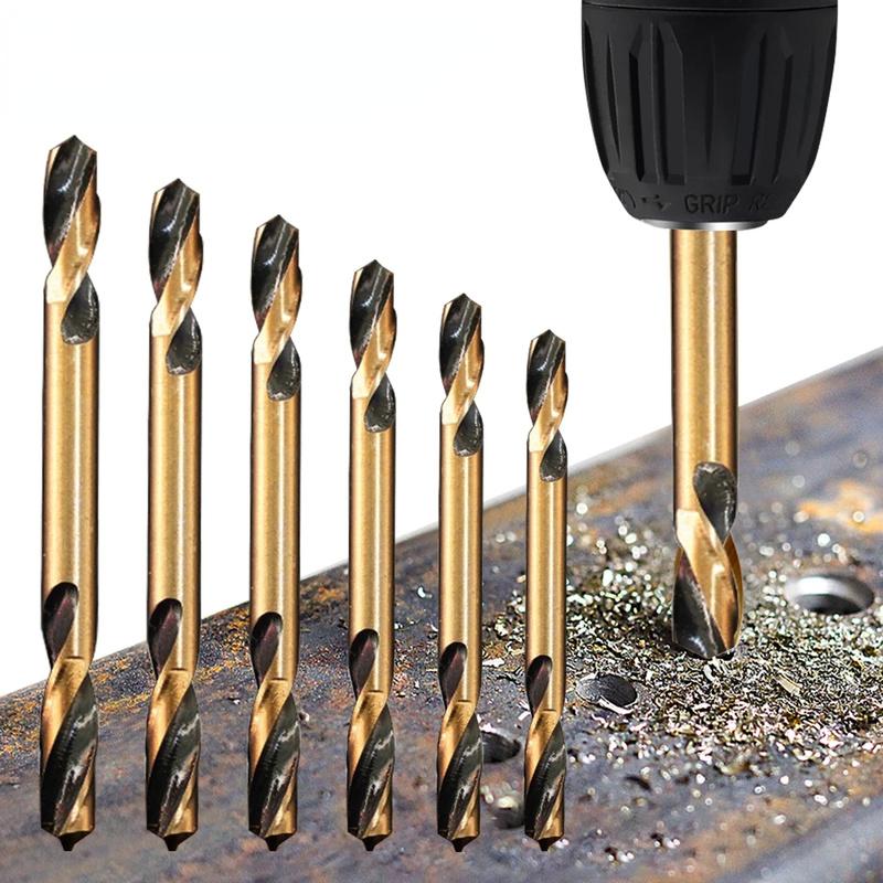 9Pcs Double-headed Bit Double-edged Metal Stainless Steel Ultrahard Iron Drill Steel Plate Iron Carpentry Drill Bit
