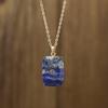 Luxury exquisite fashion natural stone geometric pendant necklace real gold electroplating chain collarbone chain couple gift jewelry manufacturer