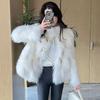 Пальто из овечьей шерсти женское зимнее новое стильное темпераментное светское искусственное меховое пальто из лисьего меха модное плюшевое большое платье