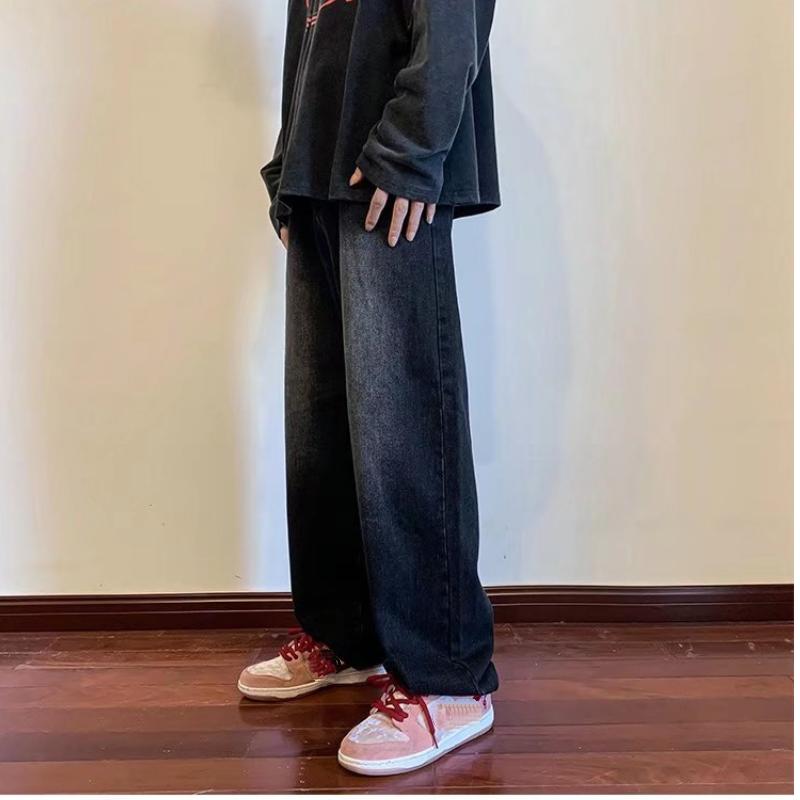 Весенне-летние модные американские джинсы в стиле ретро, модные брендовые прямые свободные широкие брюки, повседневные мужские брюки S-3XL