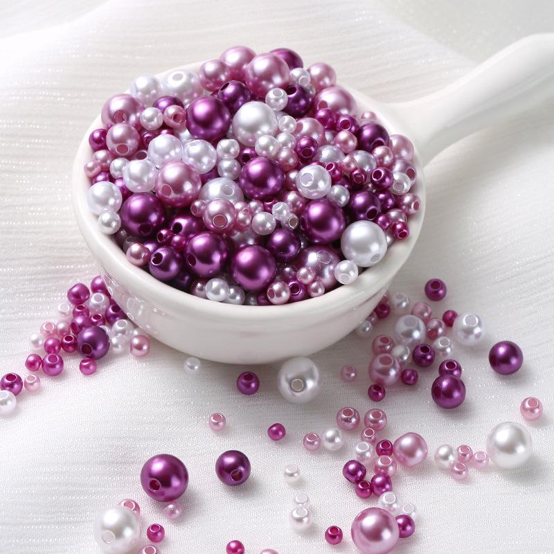 3-8 мм Смешанные Круглые Прямое Отверстие Жемчуг Хайлайт АБС Круглый Жемчуг 600-800 Штук DIY Аксессуары для Одежды Ожерелье