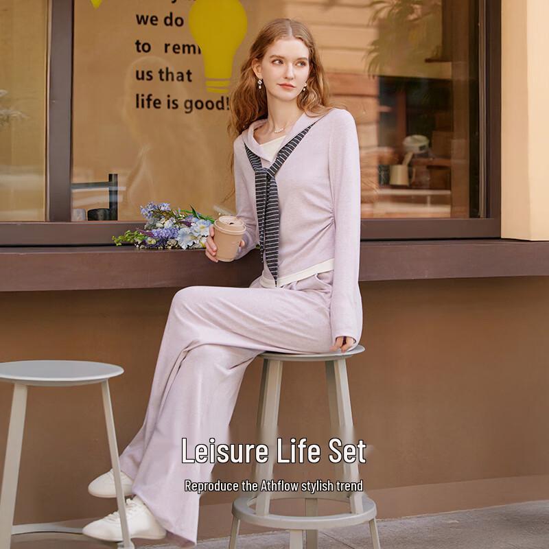 Women's Knitted Shawl Top & Pants Sportswear Set