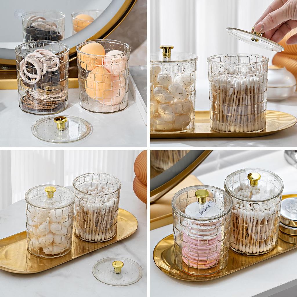 Органайзер для макияжа, настольный ящик для хранения, держатель Qtip, диспенсер для ватных шариков, ватных тампонов, круглых ватных подушечек для ванной комнаты