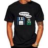 2025 Summer Funny Graphic Men's Tee Father & Son Floppy Disk Graphic Short Sleeve Casual Cotton Crew Neck T-Shirt for Men