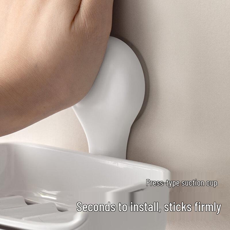 LIEI Wall-Mounted Suction Cup Soap Dish