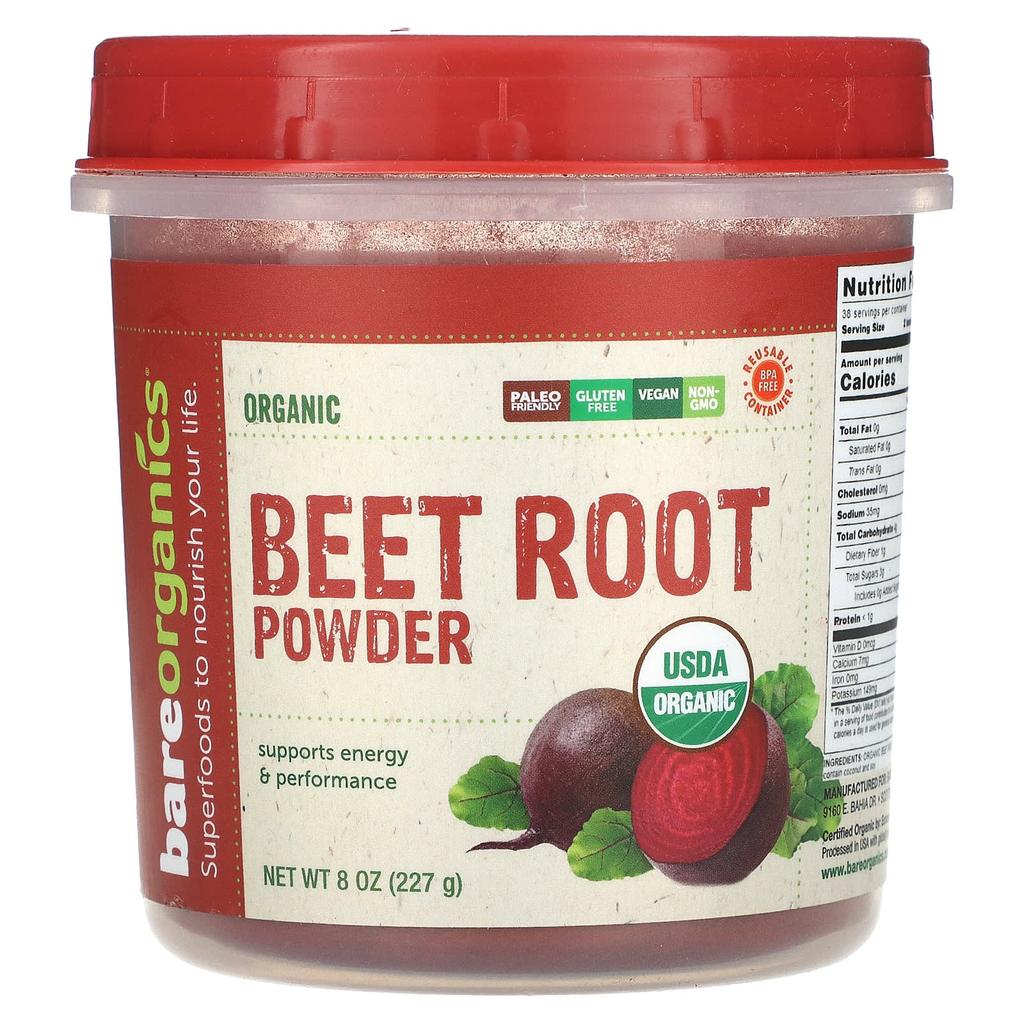 BareOrganics Organic Beet Root Powder, 8 Oz (227 G)