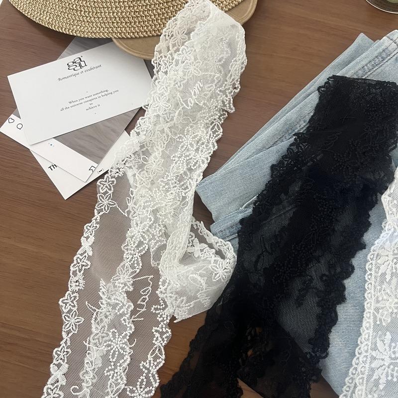 Unique Y2K Long Lace Waistband Floral Bow Lace Waist Belt Tie Up Thin Dress Jeans Belt Lace Scarf Hair Band Hair Accessories
