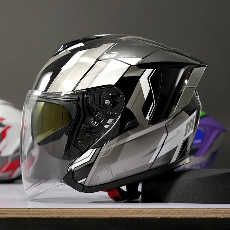 3/4 Open Face Motorcycle Helmet Men Adult Full Coverage DOT ECE Certified Use ABS Material Lightweight Safety Gear