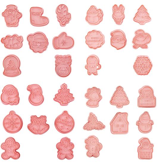 8 шт./компл. рождественские тематические формочки для печенья, чулок снеговика, Санта-Клауса, форма для печенья в форме рождественской елки, инструмент для выпечки