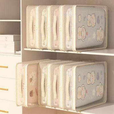 Органайзер для простыней Прозрачная сетчатая сумка для хранения в шкафу с ручкой Штабелируемая папка для комплекта простыней для постельного белья, простыней, пододеяльников и наволочек