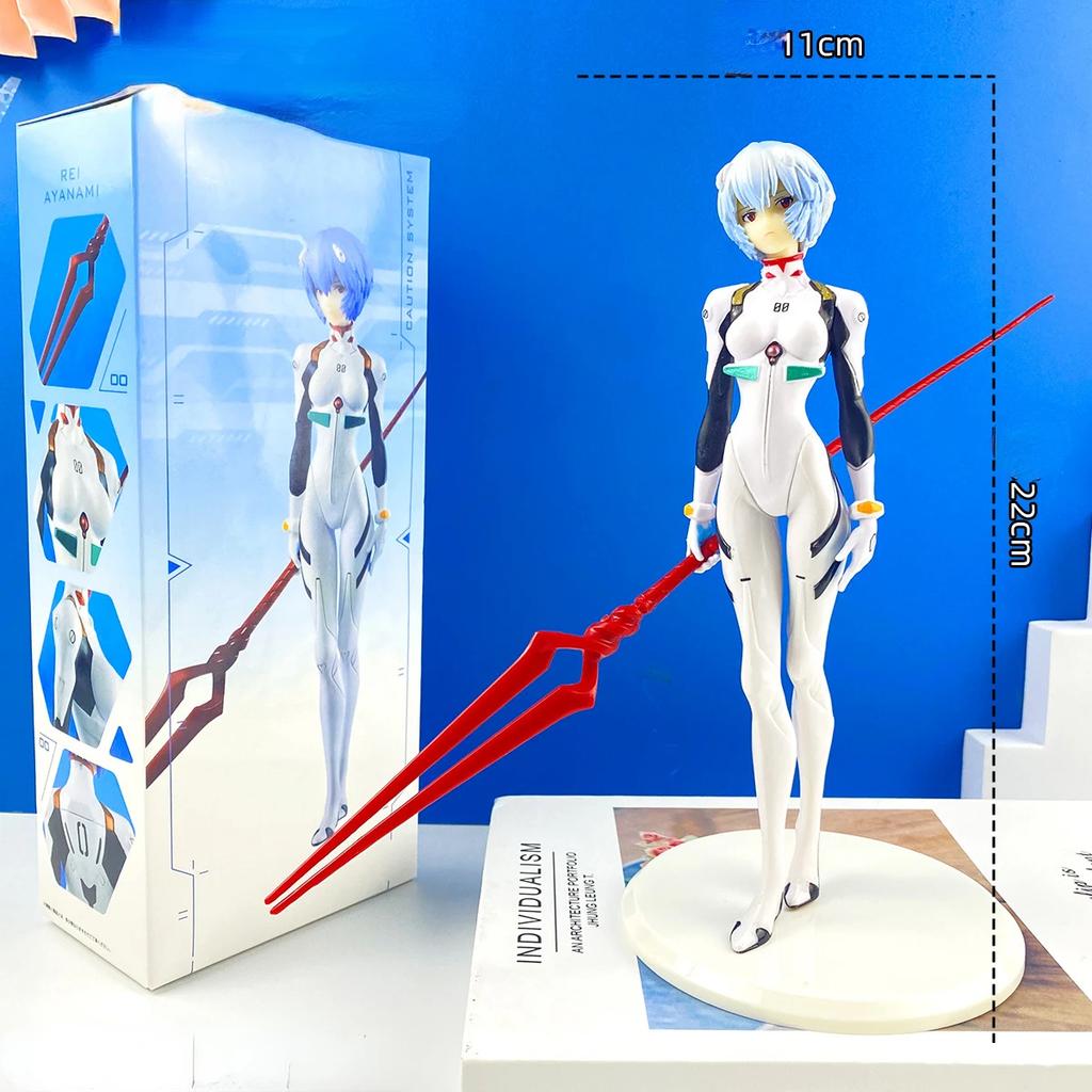 22cm New Ayanami Rei Figure Toys Cartoon Cute Combat Edition Rei Sexy Girl PVC Model Gift Toys