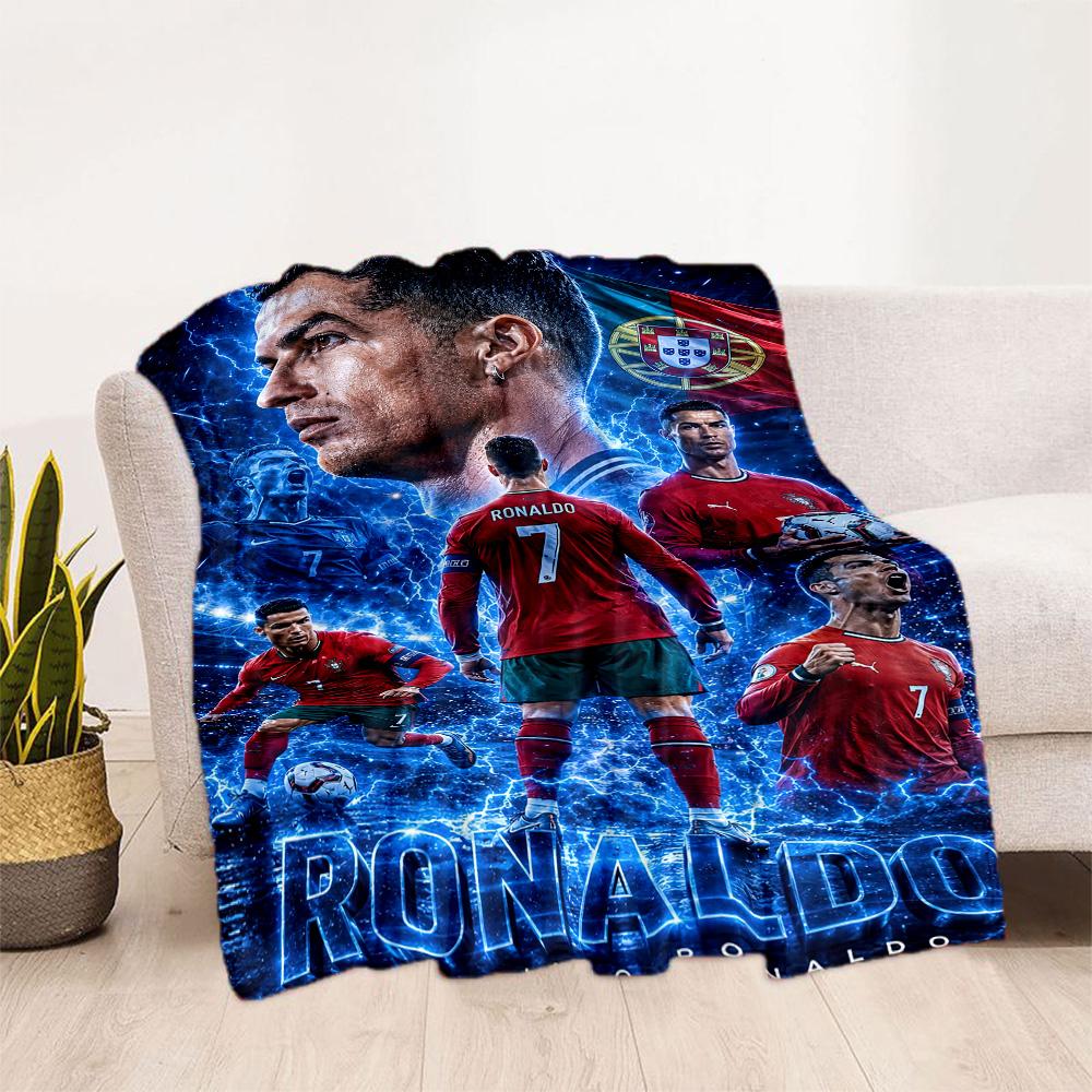 Cristiano Ronaldo Blanket Comfortable Great For Sofa Picnics Livingroom Four Seasons Multipurpose Playful Design
