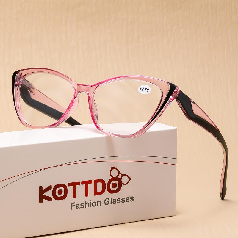 Модные очки для чтения для женщин, кошачий глаз, розовые, компьютерные очки для пресбиопии +1,0 +1,5 +2,0 +2,5 +3,0 +3,5 +4,0