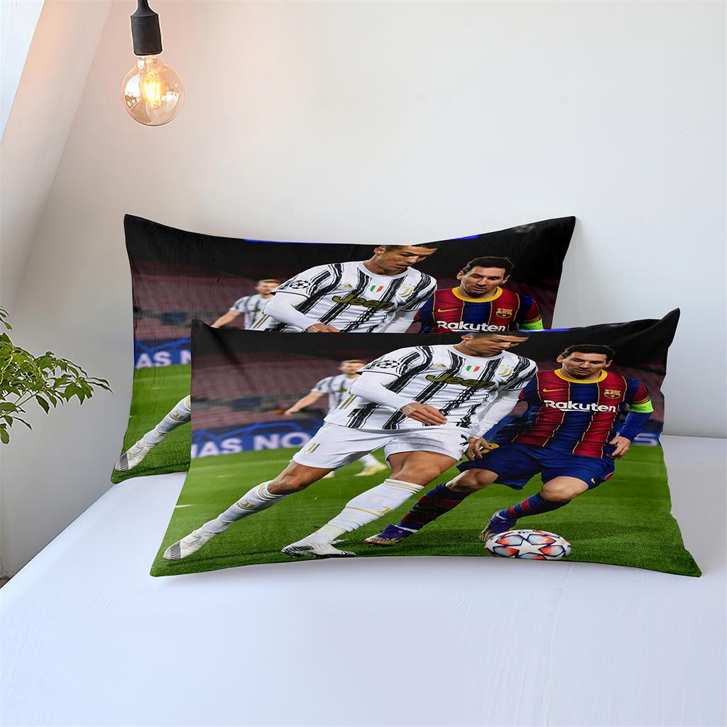 Duvet Cover Luxurious Football Star Cri-stiano Ronaldo Printing Bedding Set Duvet Cover Bed Youth Kids Girl Boys Birthday Gift