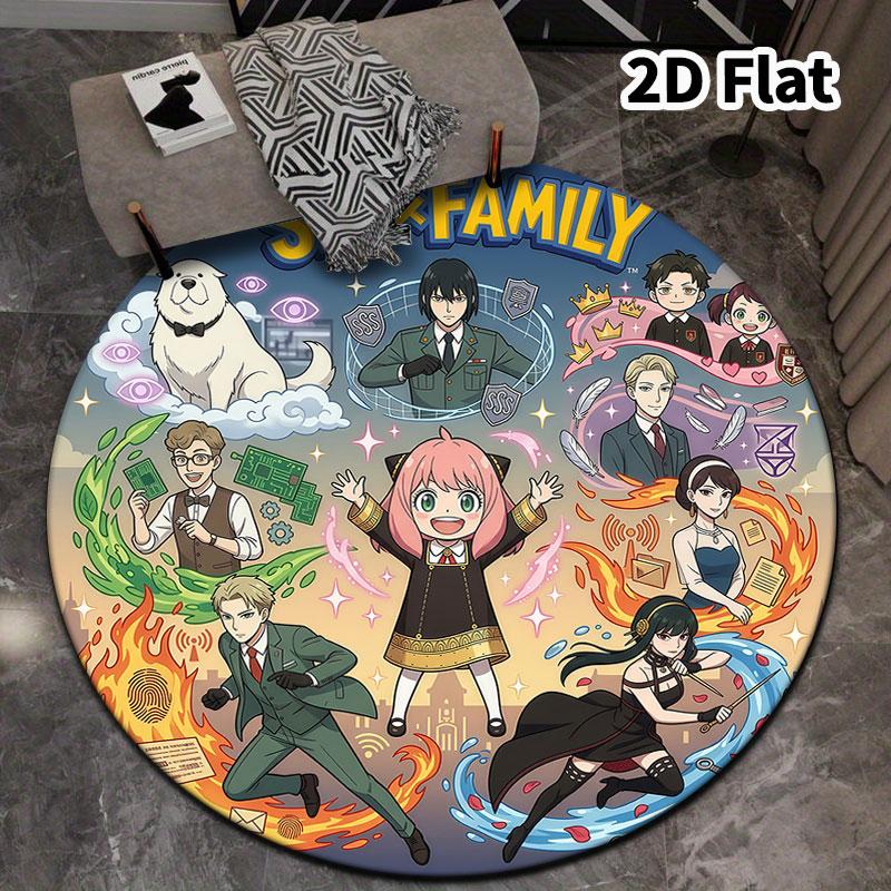 Ковер круглый Spy Family Ковер для гостиной, спальни, дивана, игровой комнаты Декор Нескользящий коврик для пола