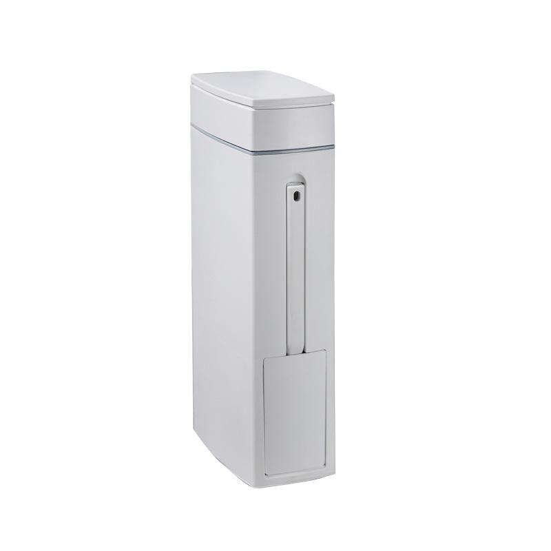 Ultra-Thin Home Bathroom Toilet Storage Bin with Toilet Brush and Lid - New Design with Brush Holder and Crevice Trash Can