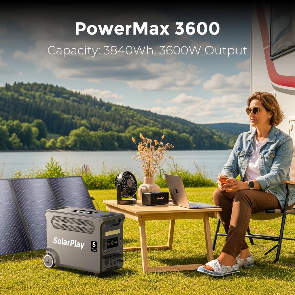 SolarPlay 2400W Portable Power Station with 400W Solar Panel, 2160Wh LiFePO4 Battery Ups Generador Solar