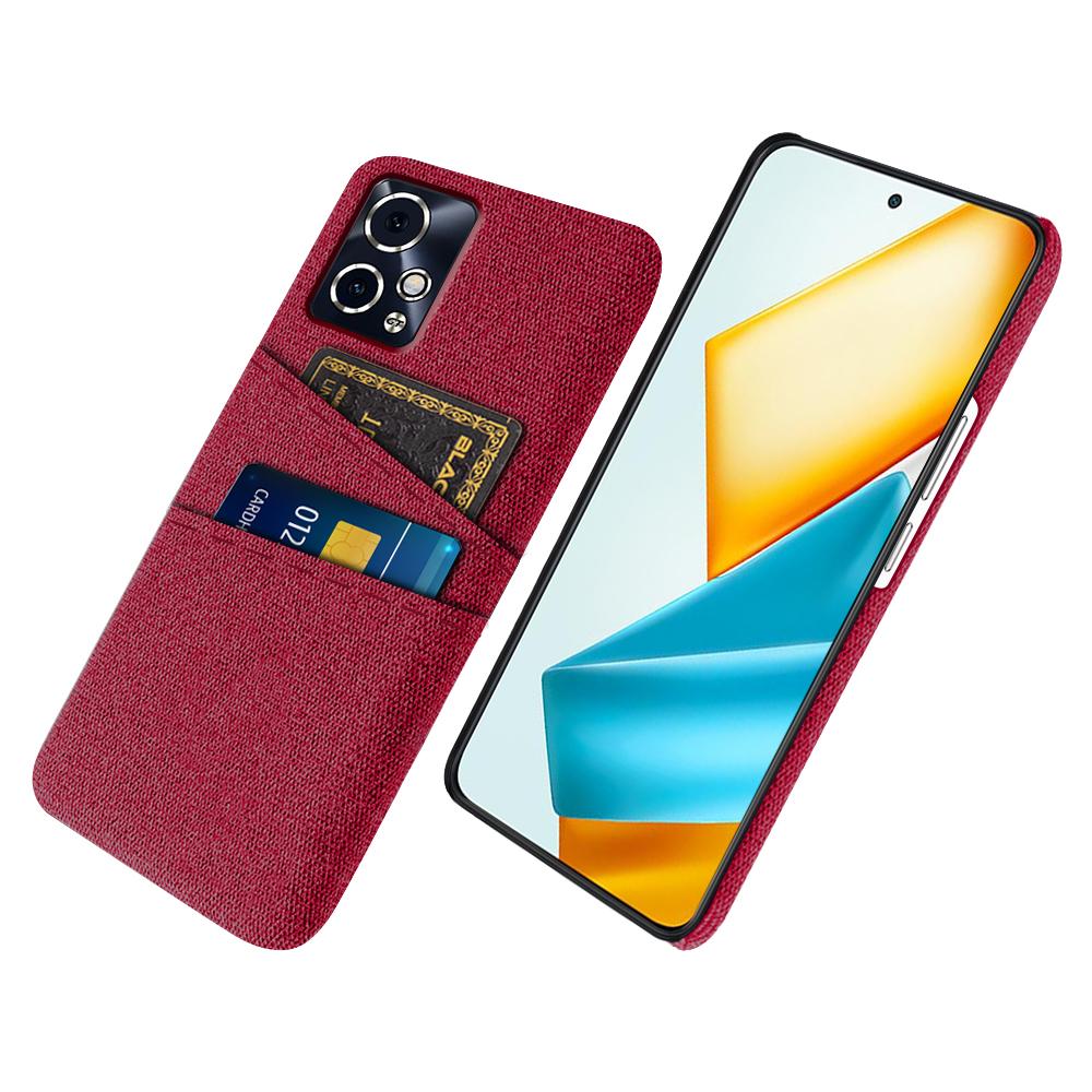 Чехол для телефона Honor 90 GT 5G с тканевой текстурой и двойным держателем для карт