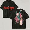 2026 Rosario to Vampire Washed T-shirt Anime Lover Harajuku New Model Unisex Oversized personality Clothes