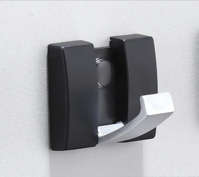 Tuqiu Черный крючок для халата Складная антикварная вешалка для одежды Вешалка для полотенец Алюминиевый кухонный крючок Дверная вешалка для настенного монтажа