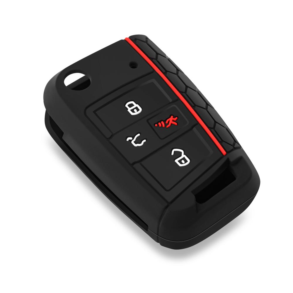 Silicone Car Remote Key Cover Case For Volkswagen VW Golf 7 Tiguan Alltrack Sportwagen Atlas POLO Skoda Octavia