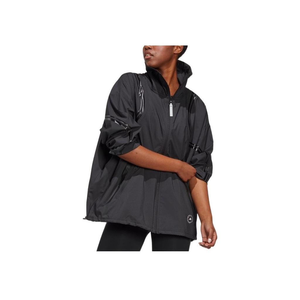 Adidas X Stella McCartney Повседневная куртка в полоску с цветными блоками и воротником-стойкой, женская куртка черного цвета HR2212