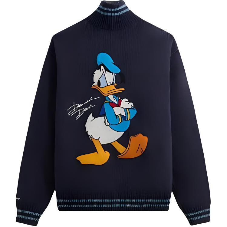Kith X Disney Donald Duck Full Zip Wyona Sweater Nocturnal Men Tops Blue KHM033057-413