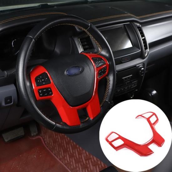 Для Ford Ranger 2015-21 ABS Красная Накладка на Рамку Рулевого Колеса Автомобильные Аксессуары Чехол