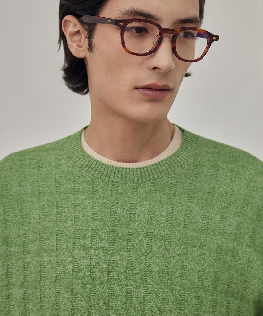 THEKNITCOMPANY Abyss Linen Brick Crewneck - Verdant Green