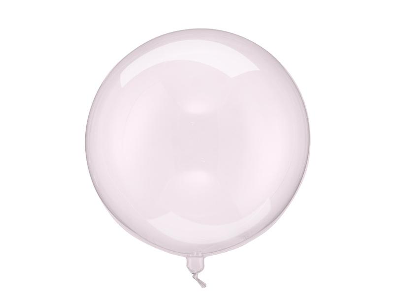 Balon Okrągły Kryształowy Bobo, Transparentny Róż, 40Cm