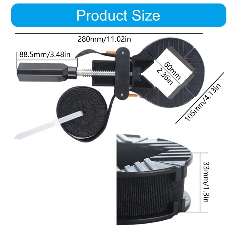 Регулируемый угловой зажим 4 губки Держатель для фоторамок Быстросъемный ленточный зажим Столярный инструмент Многоугольный зажим Прочный