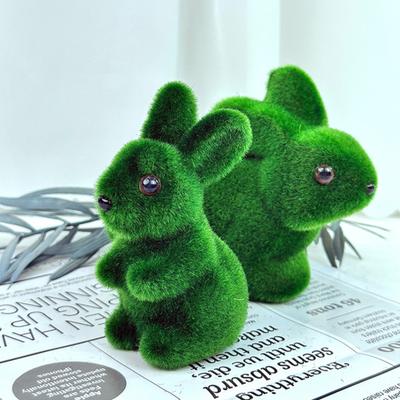 Искусственный мох пасхальный кролик орнамент реалистичный флокированный зеленый кролик искусственная зелень для дома