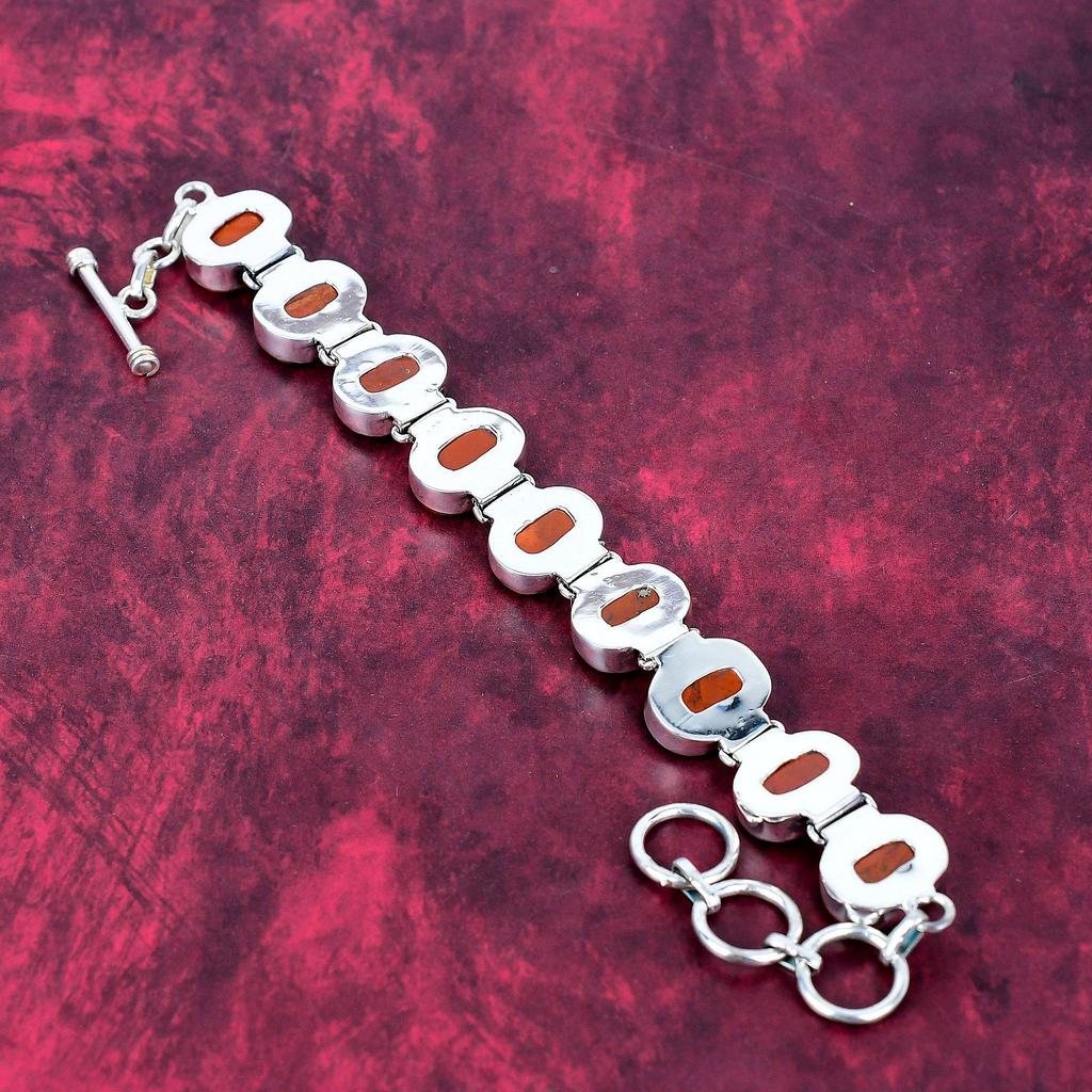 Mahogany Obsidian 925 Solid Sterling Silver Bracelet, Handmade Gemstone Bracelet Jewelry, Gifts For Wife Brand New Bracelet