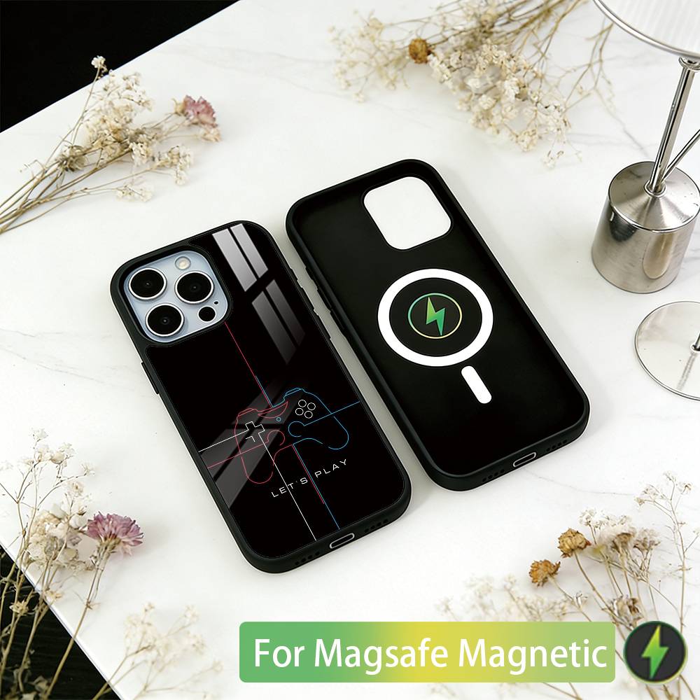 Чехол для телефона с графикой игрового контроллера для iPhone 17, 16, 15, 14, 13, 12, 11 Plus, Pro, магнитный с беспроводной зарядкой Magsafe