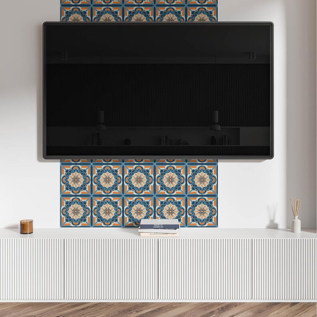 Kafelki Winylowe Z Wzorem Do Salonu Samoprzylepne Wzór Mandali Z Motywem Kwiatowym 20X20X20 Cm