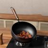 24 см железная сковорода Wok китайская кулинарная посуда для кипячения без покрытия газовая сковорода с плоским дном