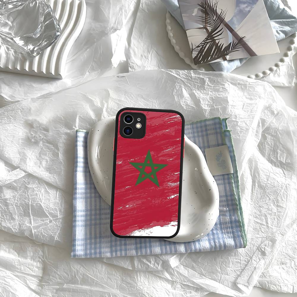 Карта и флаг Марокко Матовые силиконовые чехлы для телефона Для IPhone 16 13 15 12 11 Pro Max Plus Для IPhone 14 15 Pro