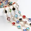 1 Meter/lot Mixed Color Crystal Glass Beads Chain Copper Chain for DIY Jewelry Making Necklace Bracelet Accessories Materials
