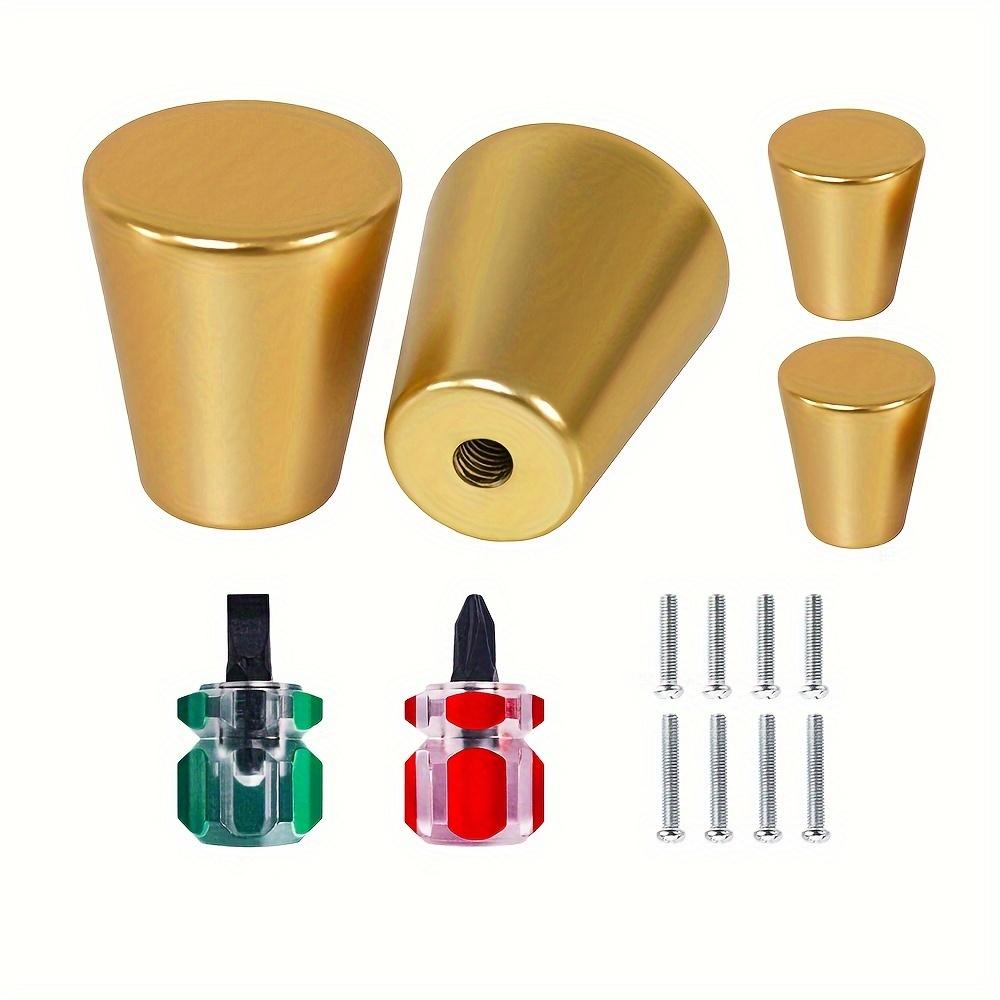 10 Pcs Gold Cabinet Knobs Small Diameter Cylindrical Handle Hardware for Drawer Pulls Dresser Handles